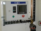 Programmable Cascade Temperature and Cooling control panel with chart recorder for control and monitoring of an 'Exothermic' process. Wall mounted, in a safe area, outside a restricted zone